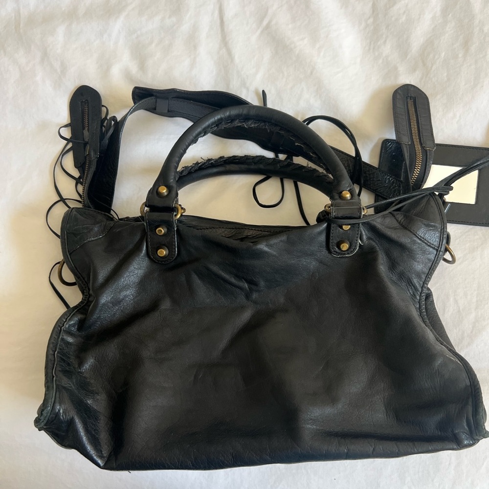 Balenciaga Black Leather Motorcycle city bag with Brass Accent - Picture 5 of 11